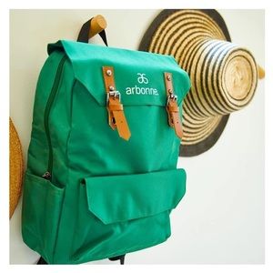 Arbonne Green Eco Friendly Packable Backpack EUC